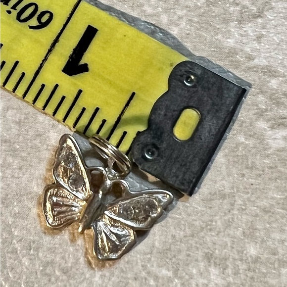 Signed 925 Butterfly Charm Sterling Silver Jewelry Faux Diamonds in the wings - Picture 5 of 8